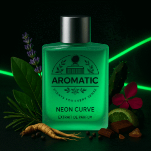 Neon Curve men’s fresh aromatic perfume bottle by Aromatic