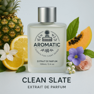 Aromatic Clean Slate men’s fragrance with pineapple, bergamot, green notes, and sandalwood
