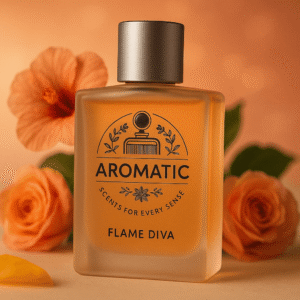 Flame Diva women’s warm floral perfume bottle by Aromatic