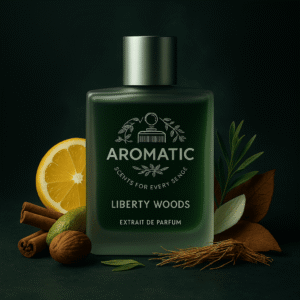 Liberty Woods woody perfume bottle by Aromatic