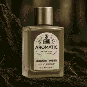 London Timber warm men’s perfume with amber, moss, and tonka bean notes