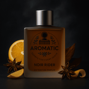 Noir Rider men’s leather tobacco perfume bottle by Aromatic