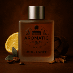 Aromatic Roman Leather luxury leather fragrance bottle