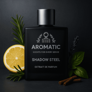 Aromatic Shadow Steel premium men’s fragrance bottle