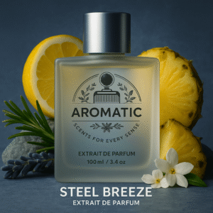 Aromatic Steel Breeze luxury men’s fragrance bottle