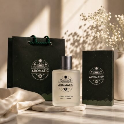 Aromatic Guilty Charm women’s fragrance with mandarin, pink pepper, lilac, and violet notes