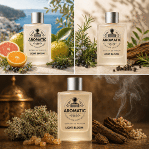 Light Bloom elegant women’s perfume with musk, oakmoss, and incense notes