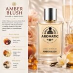 Amber Blush unisex amber vanilla perfume by Aromatic in a luxury fragrance bottle