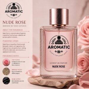 Nude Rose elegant rose perfume for women and men by Aromatic