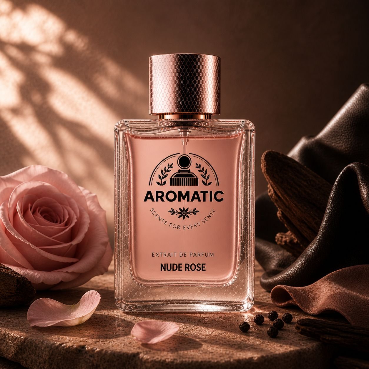 Nude Rose unisex rose perfume bottle by Aromatic