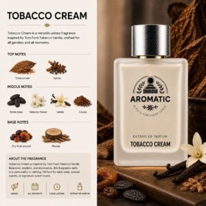 Tobacco Cream perfume bottle by Aromatic with warm vanilla and tobacco fragrance notes