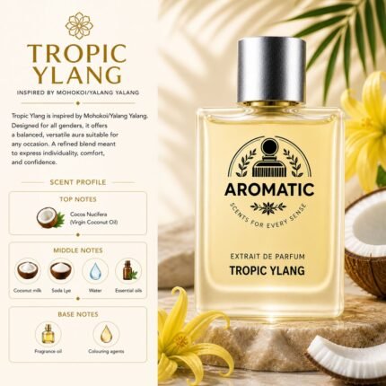 Tropic Ylang luxury coconut floral perfume for women and men by Aromatic