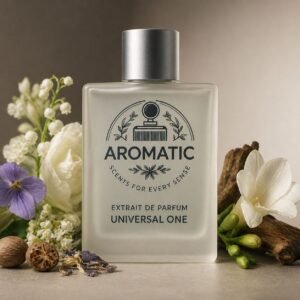 Aromatic Universal One fresh unisex fragrance with bergamot, lemon, pineapple, and sandalwood notes